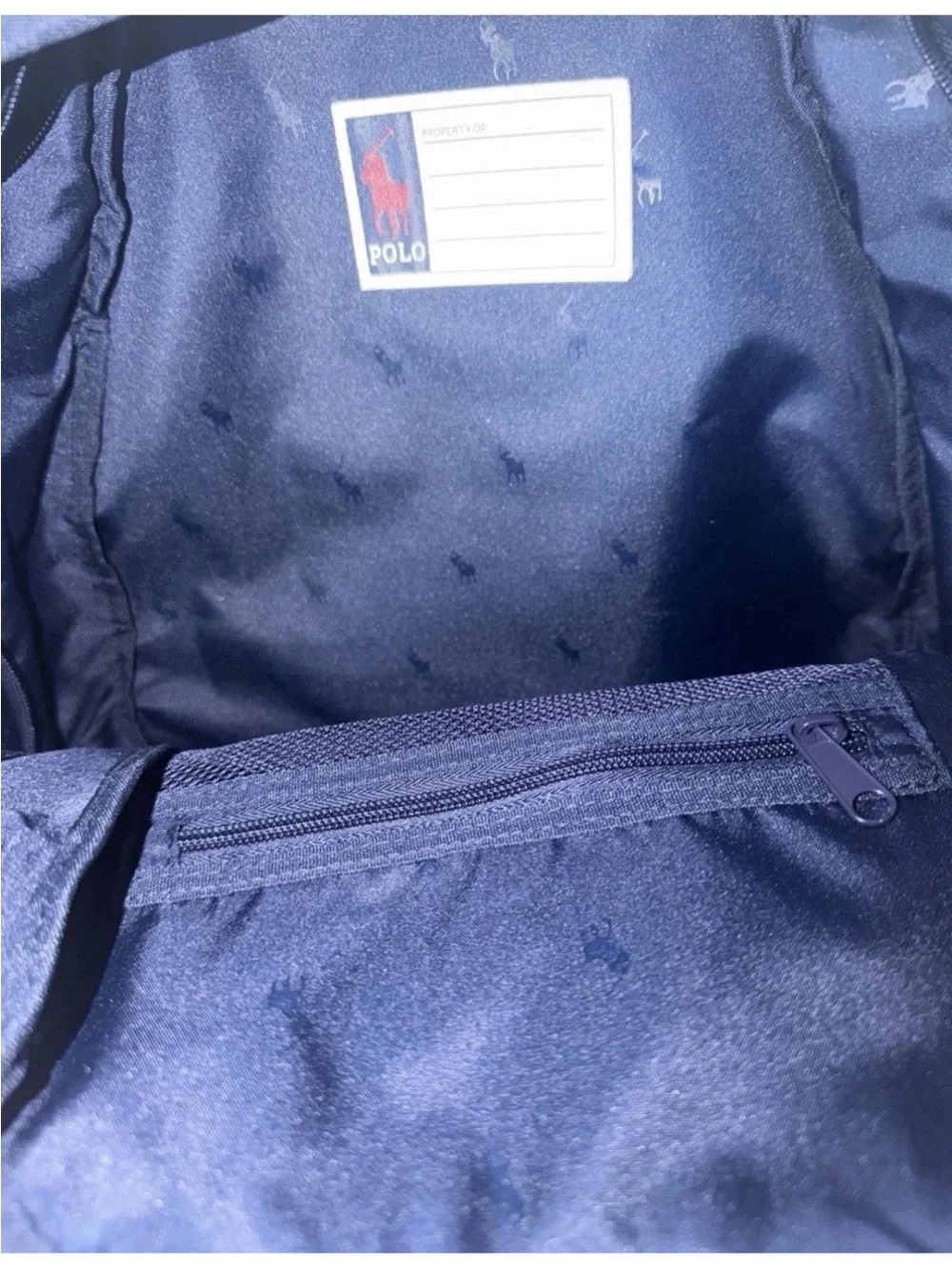 Polo by Ralph Lauren Navy Backpack with Bear Embroidery